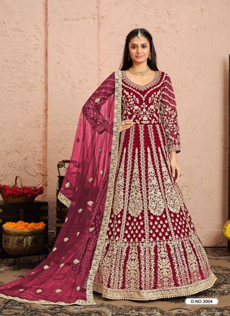 Dark Pink Colour AANAYA 130 Designer Fancy Festive Wear Heavy Embroidery Salwar Suit Latest Collection 3004